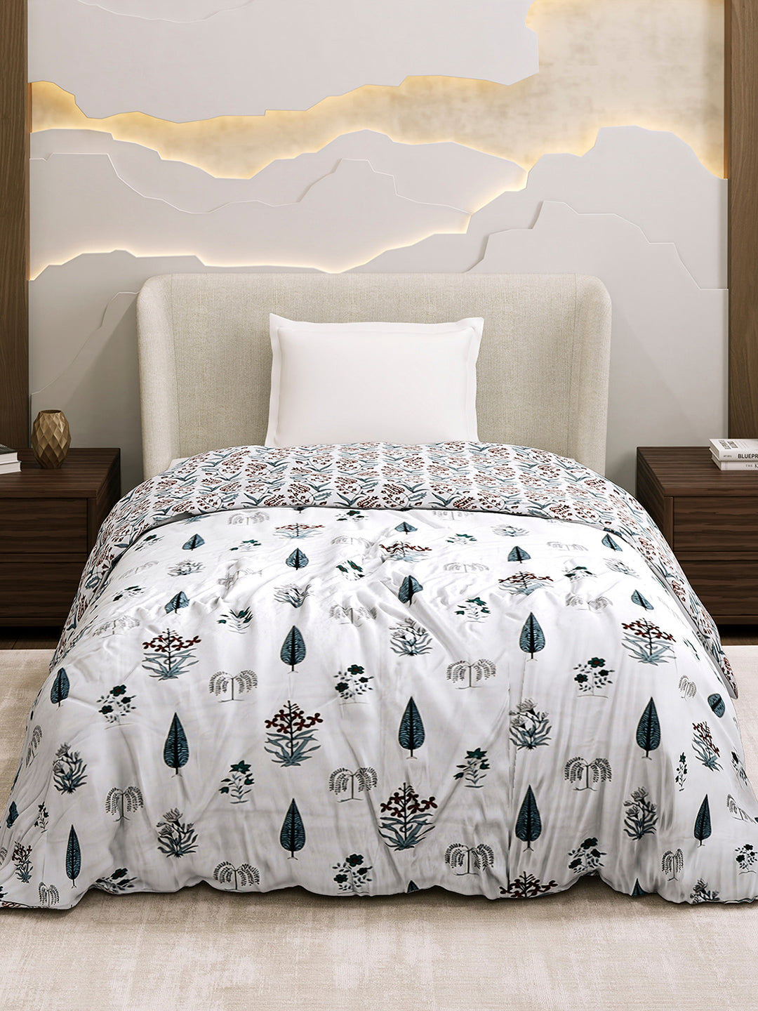 Printed Single Bed 1 Ply Dohar for Mild Winter - (Daisy)