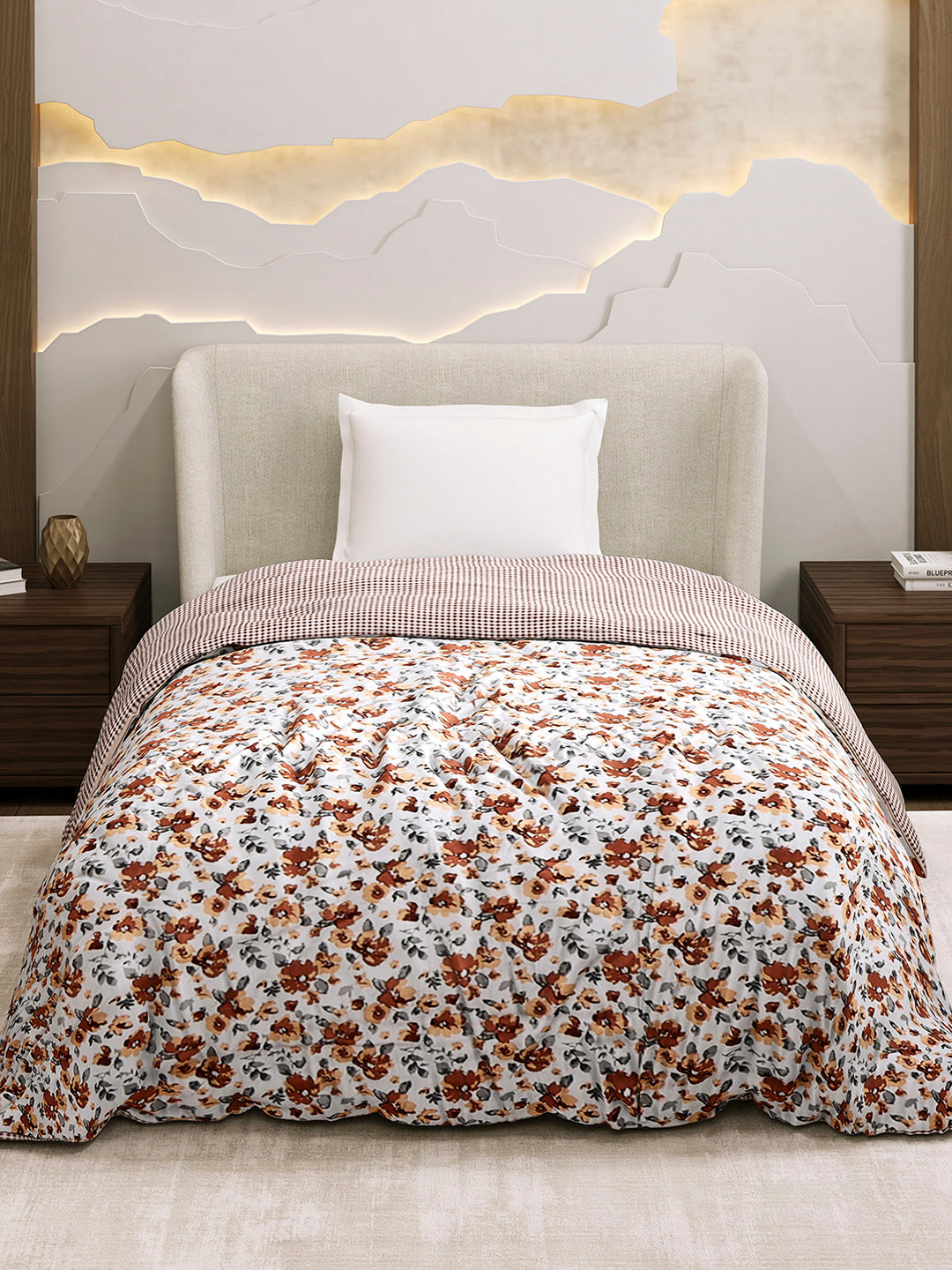 Printed Single Bed 1 Ply Dohar for Mild Winter - (Daisy)