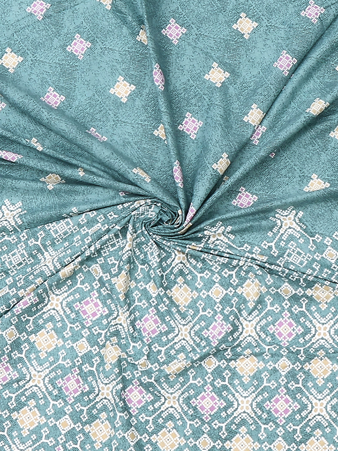 144 TC Cotton Double Bed 1 Fitted Bedsheet with 2 Pillow Cover (Solstice)