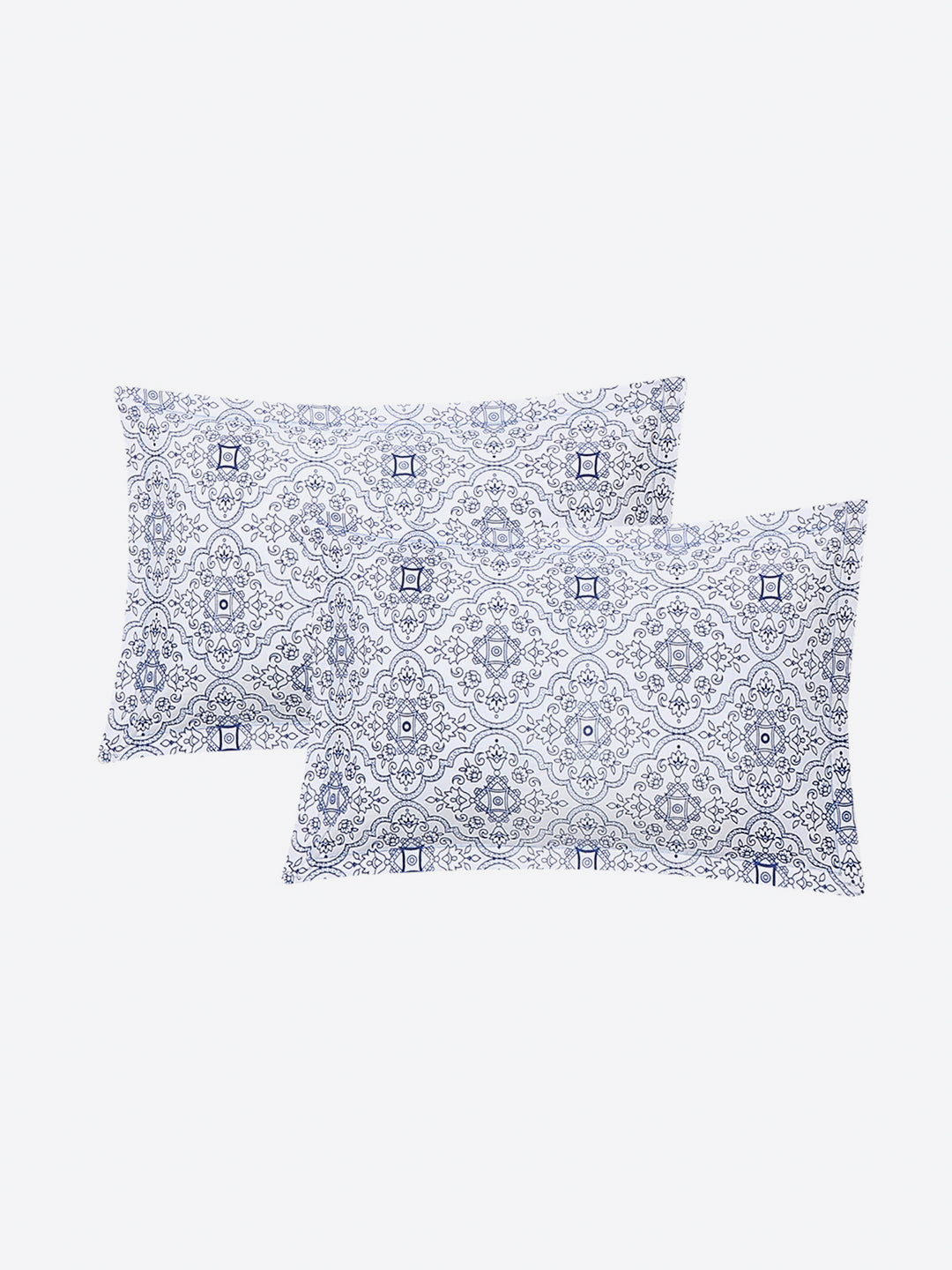 144 TC Cotton Double Bed 1 Fitted Bedsheet with 2 Pillow Cover (Solstice)