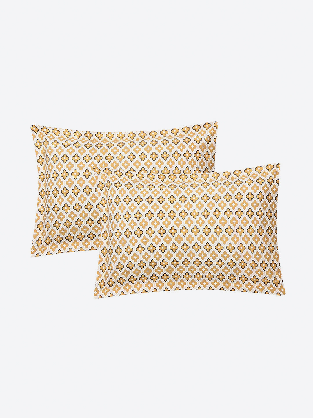 144 TC Cotton Double Bed 1 Fitted Bedsheet with 2 Pillow Cover (Solstice)