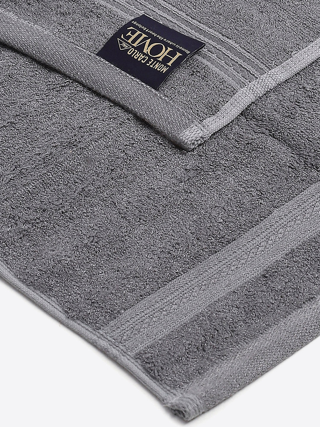 Grey Cotton Solid 600 GSM Face Towel (Pack of 4)