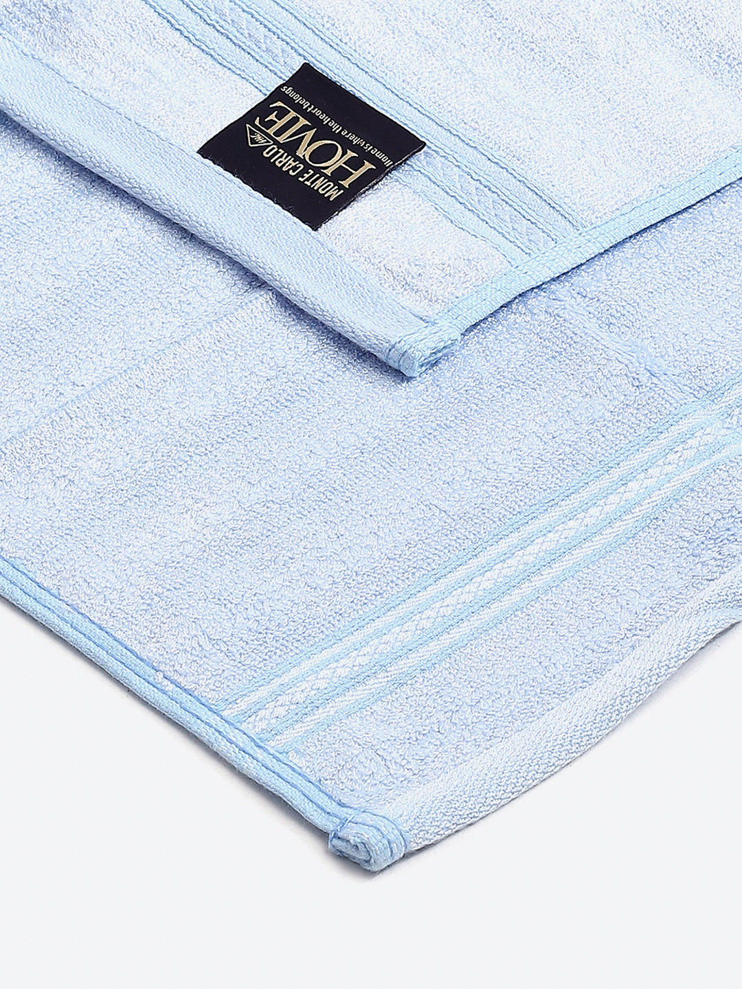 Light Blue Cotton Solid 600 GSM Face Towel (Pack of 4)