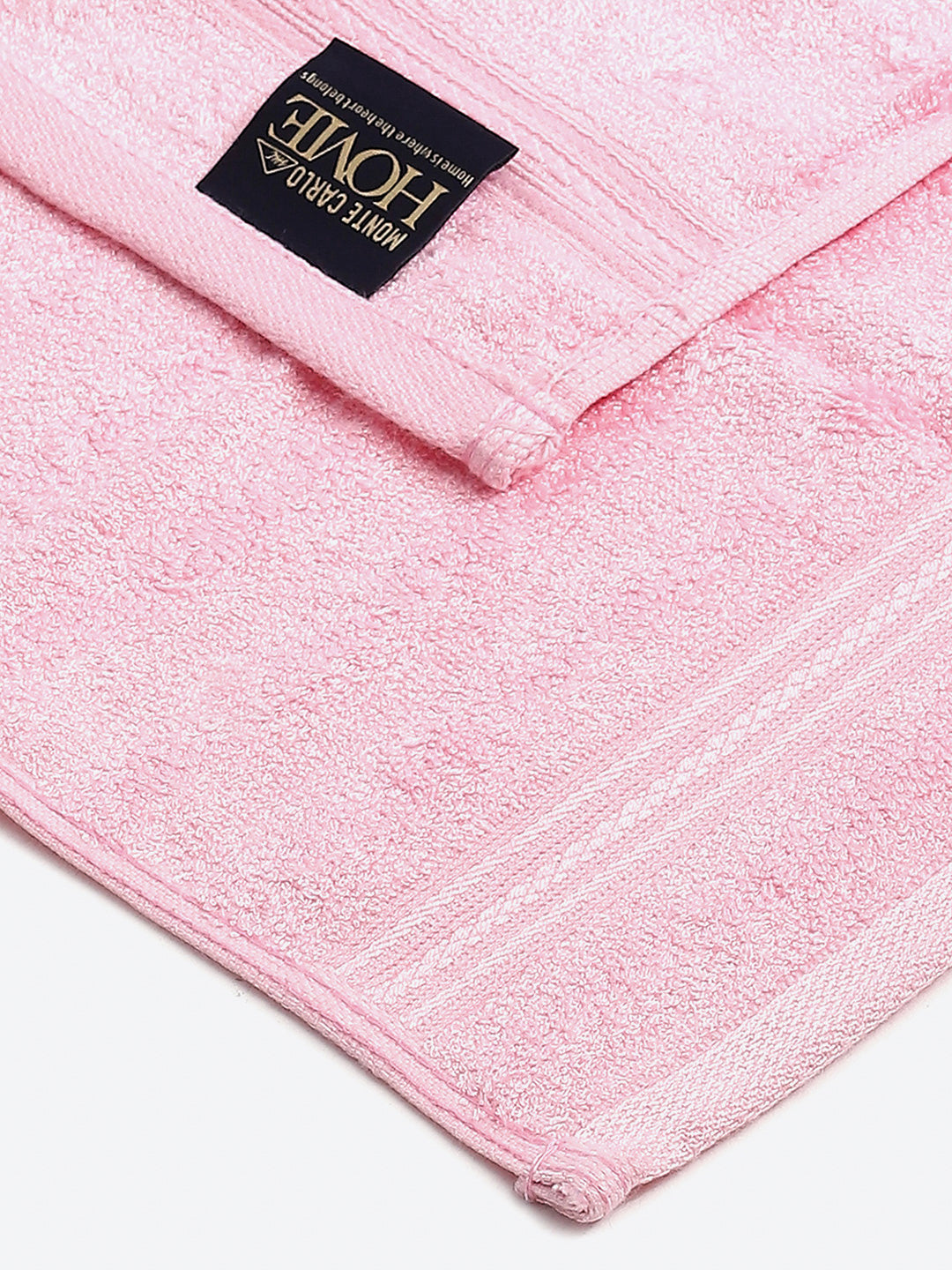 Light Pink Cotton Solid 600 GSM Face Towel (Pack of 4)
