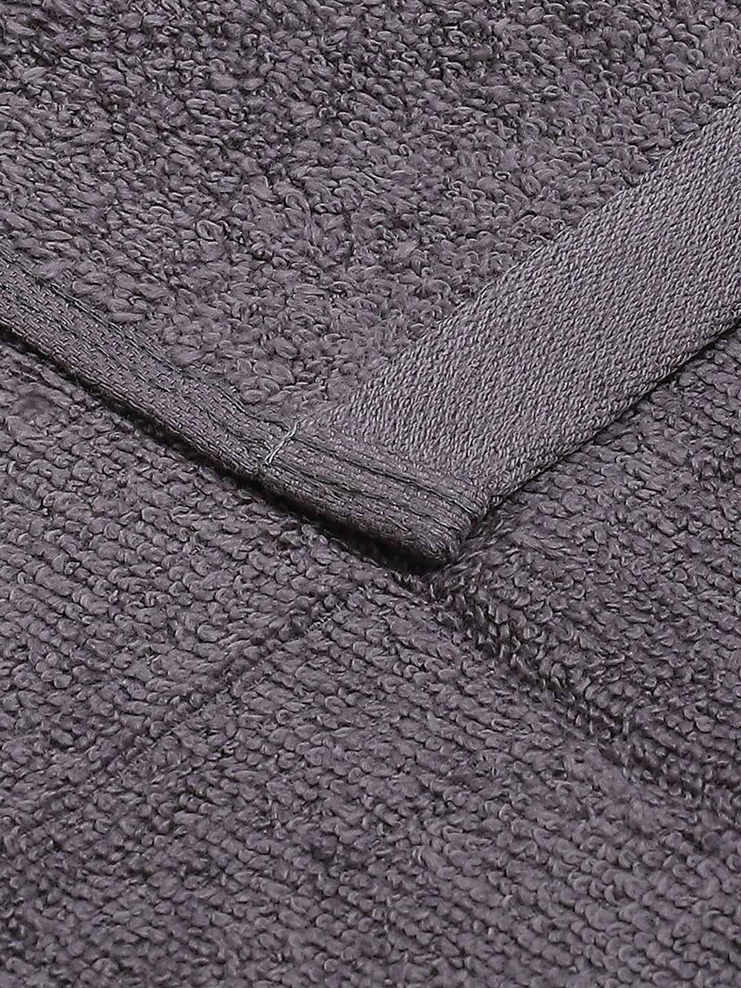 Dark Grey Cotton Solid 600 GSM Face Towel (Pack of 4)
