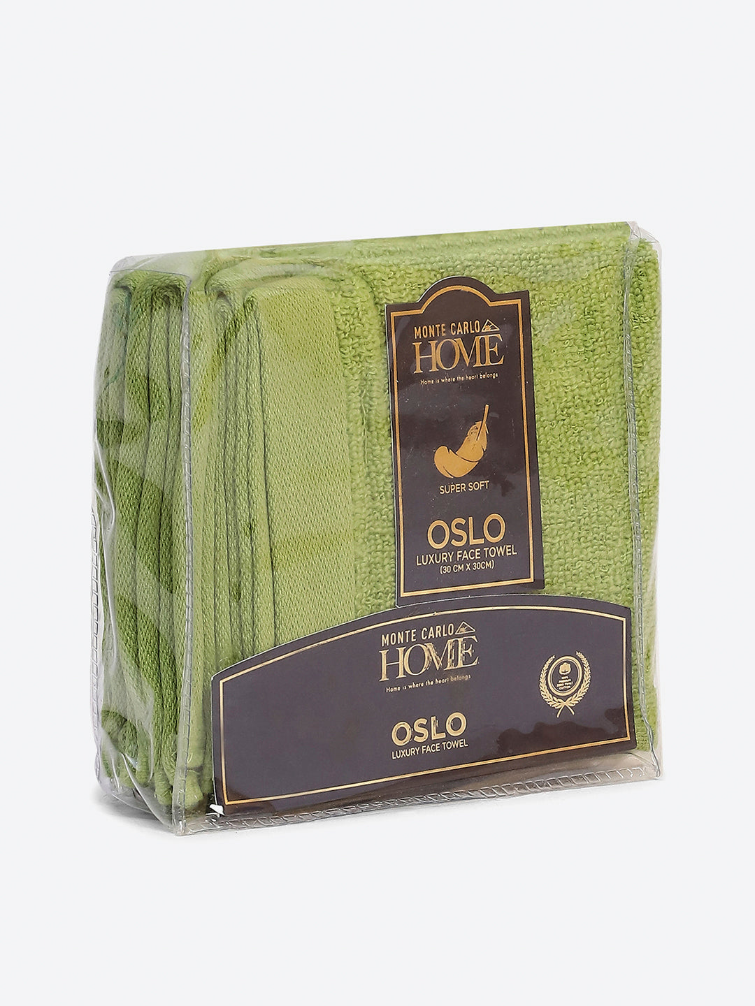 Light Green Cotton Solid 600 GSM Face Towel (Pack of 4)