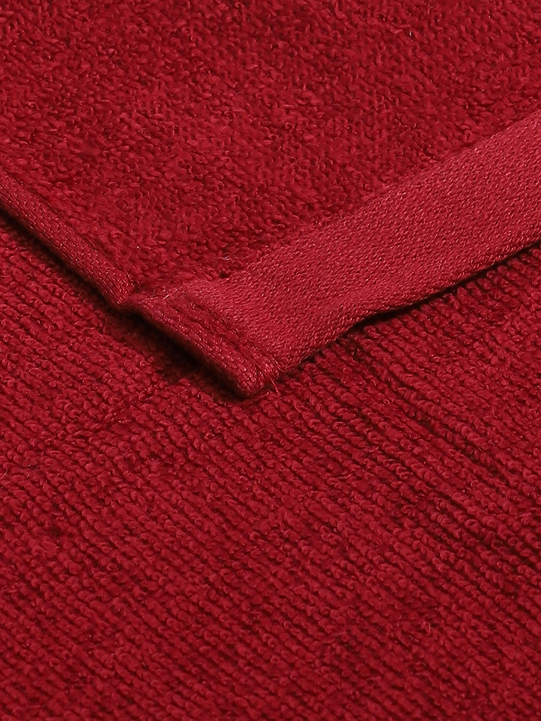 Dark Red Cotton Solid 600 GSM Face Towel (Pack of 4)