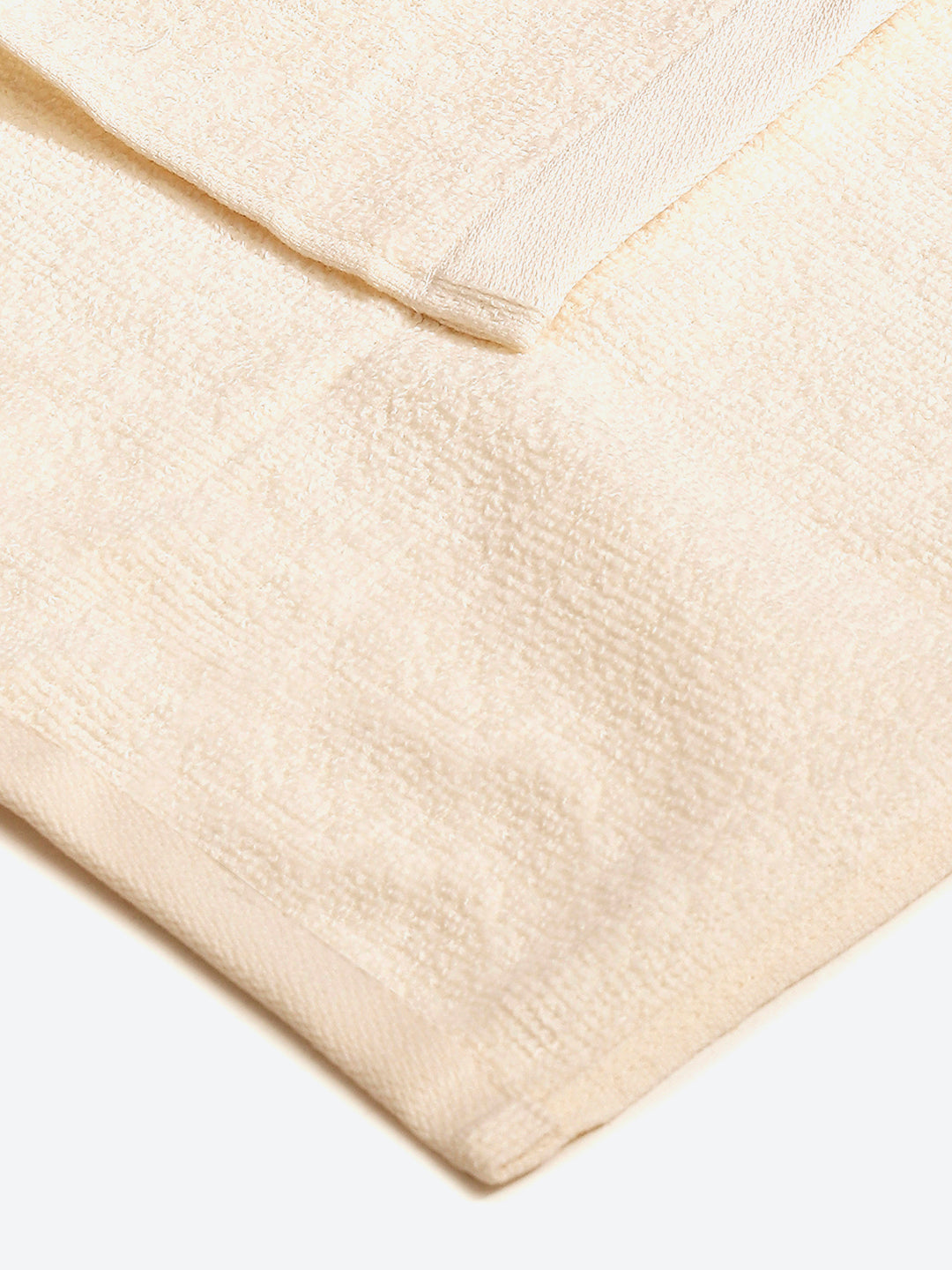 Cream Cotton Solid 600 GSM Face Towel (Pack of 4)