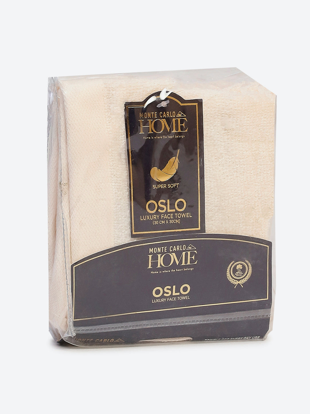 Cream Cotton Solid 600 GSM Face Towel (Pack of 4)