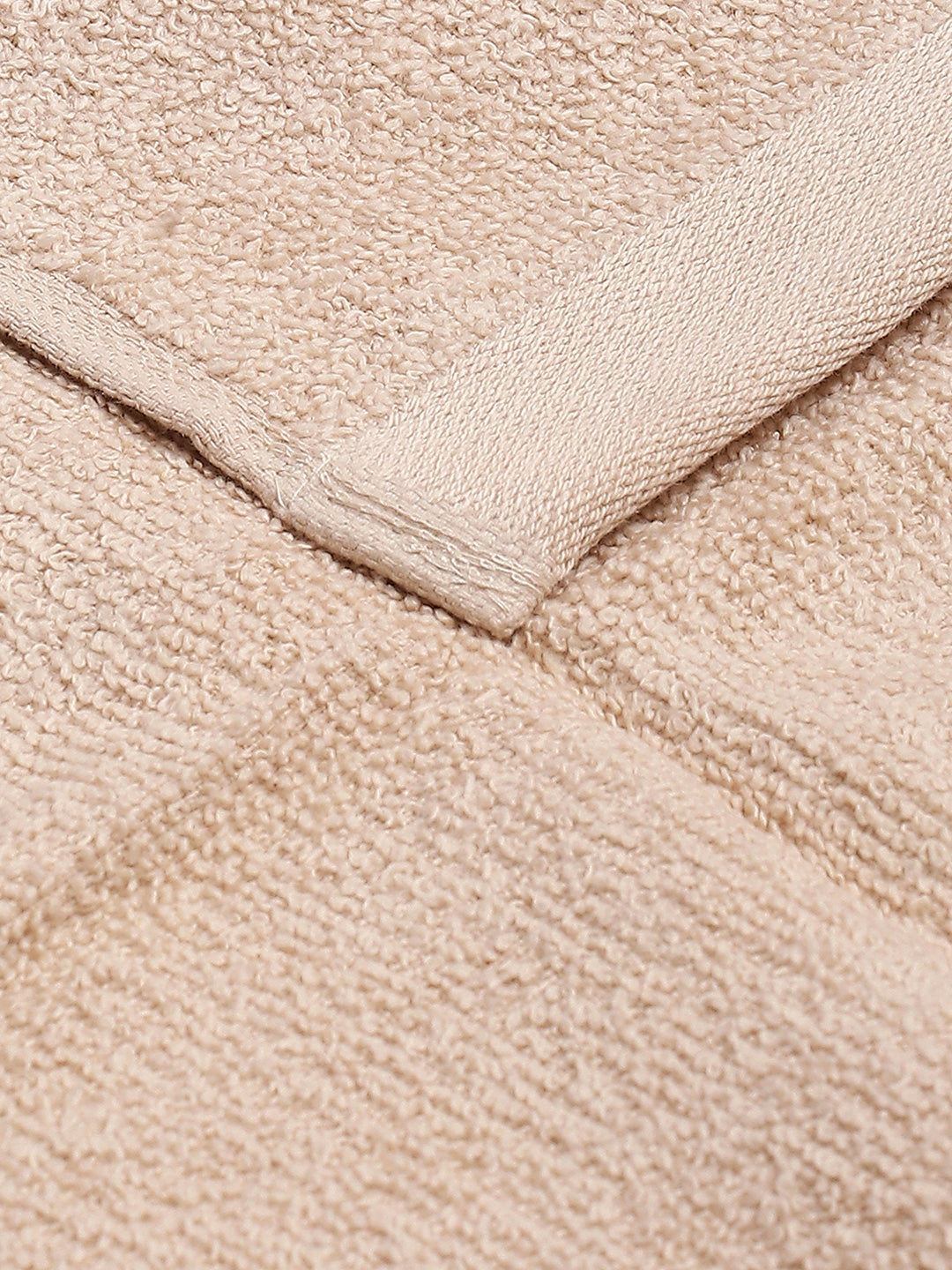 Beige Cotton Solid 600 GSM Face Towel (Pack of 4)