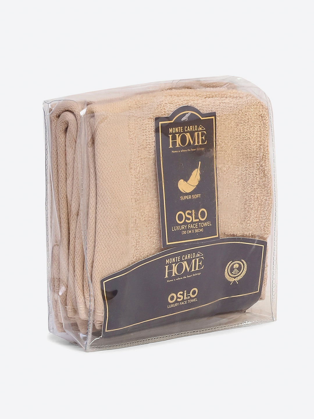 Beige Cotton Solid 600 GSM Face Towel (Pack of 4)