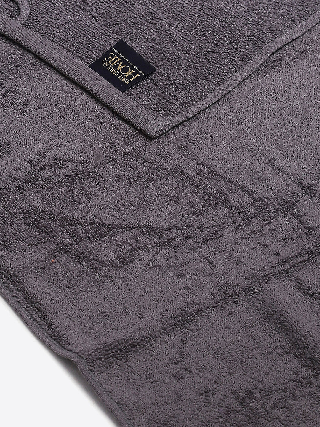 Dark Grey Cotton Solid 350 GSM Hand Towel (Pack of 2)