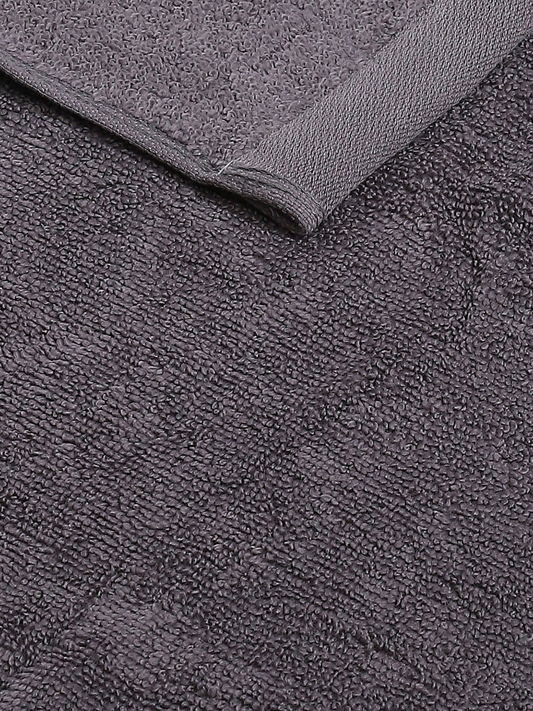 Dark Grey Cotton Solid 350 GSM Hand Towel (Pack of 2)
