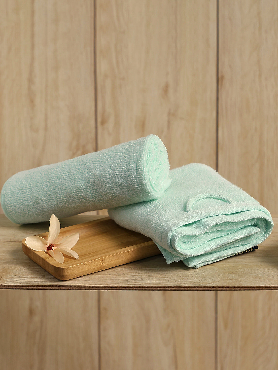 Sea Green Cotton Solid 350 GSM Hand Towel (Pack of 2)