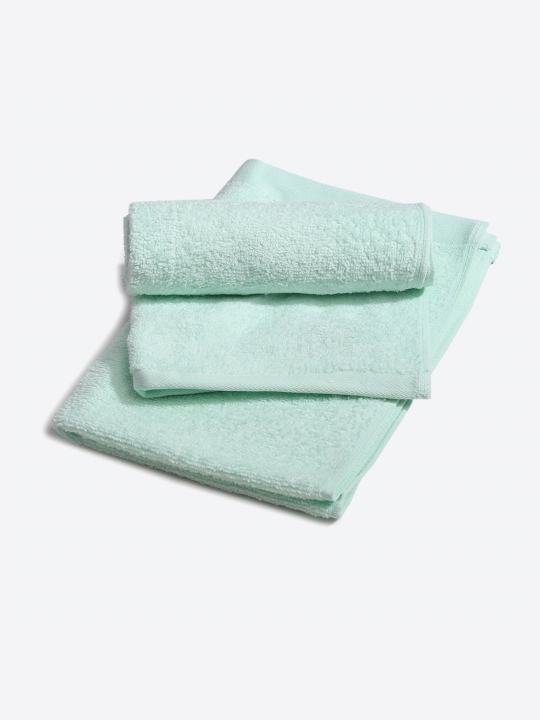 Sea Green Cotton Solid 350 GSM Hand Towel (Pack of 2)
