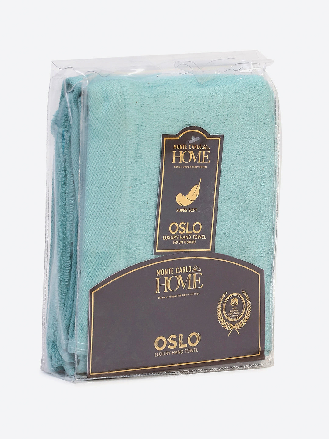 Aqua Blue Cotton Solid 350 GSM Hand Towel (Pack of 2)