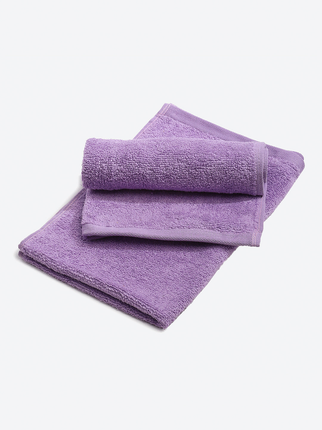 Purple Cotton Solid 350 GSM Hand Towel (Pack of 2)