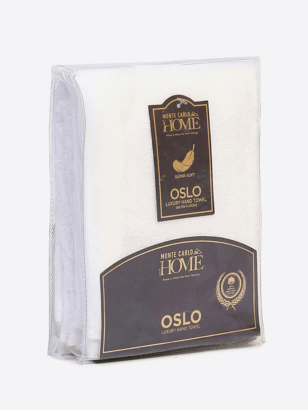 White Cotton Solid 350 GSM Hand Towel (Pack of 2)