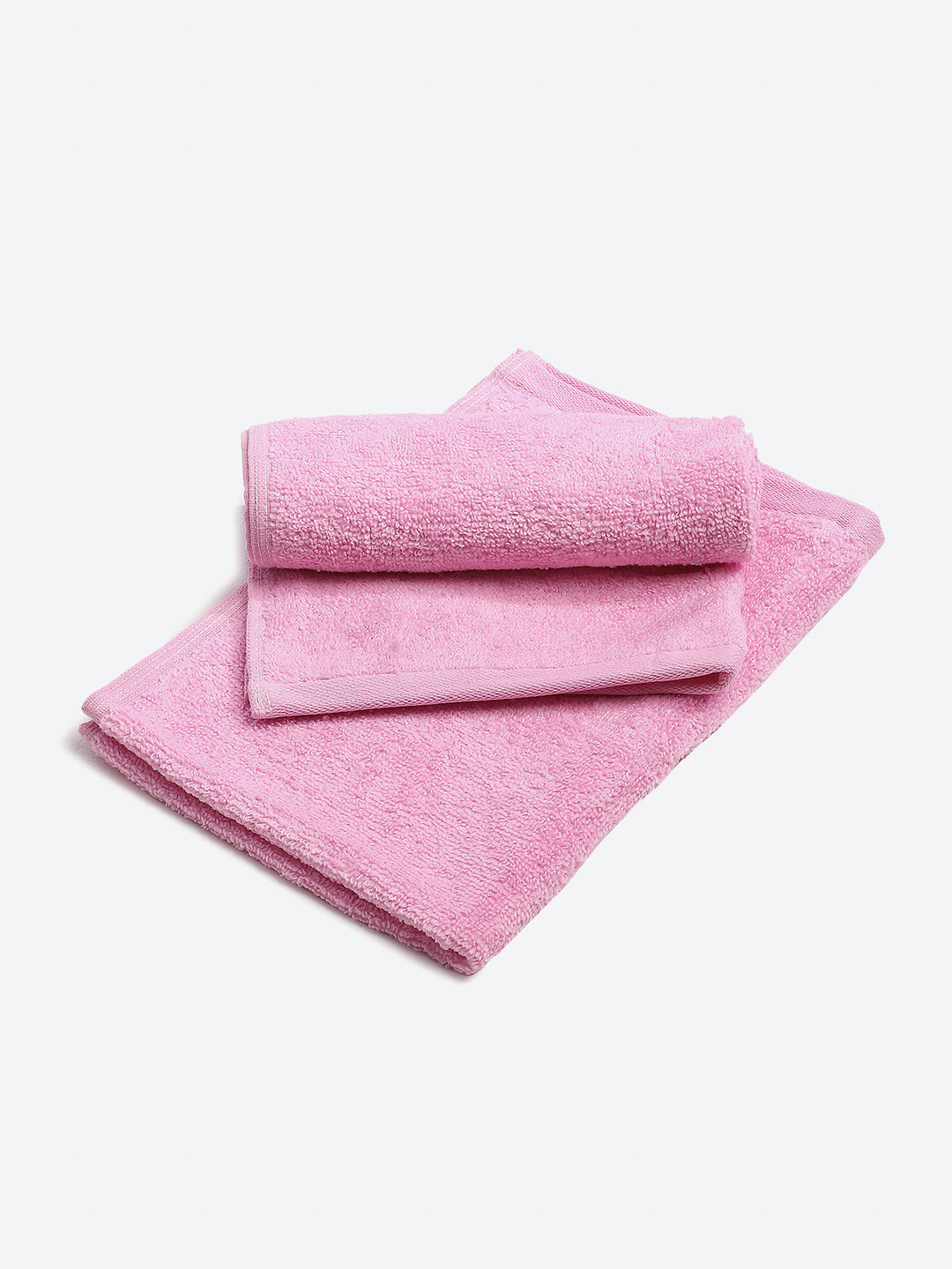 Light Pink Cotton Solid 350 GSM Hand Towel (Pack of 2)