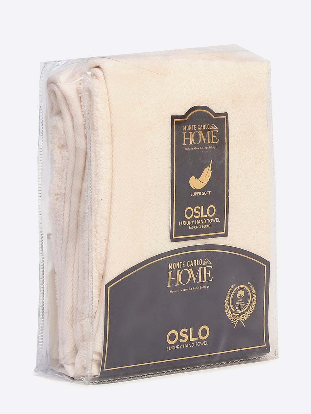 Cream Cotton Solid 350 GSM Hand Towel (Pack of 2)