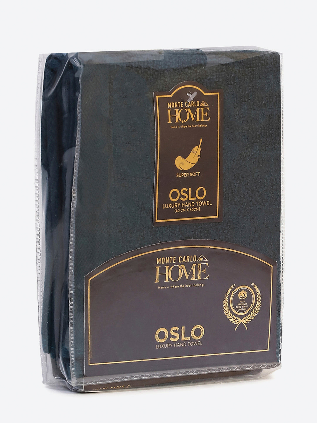 Teal Blue Cotton Solid 350 GSM Hand Towel (Pack of 2)