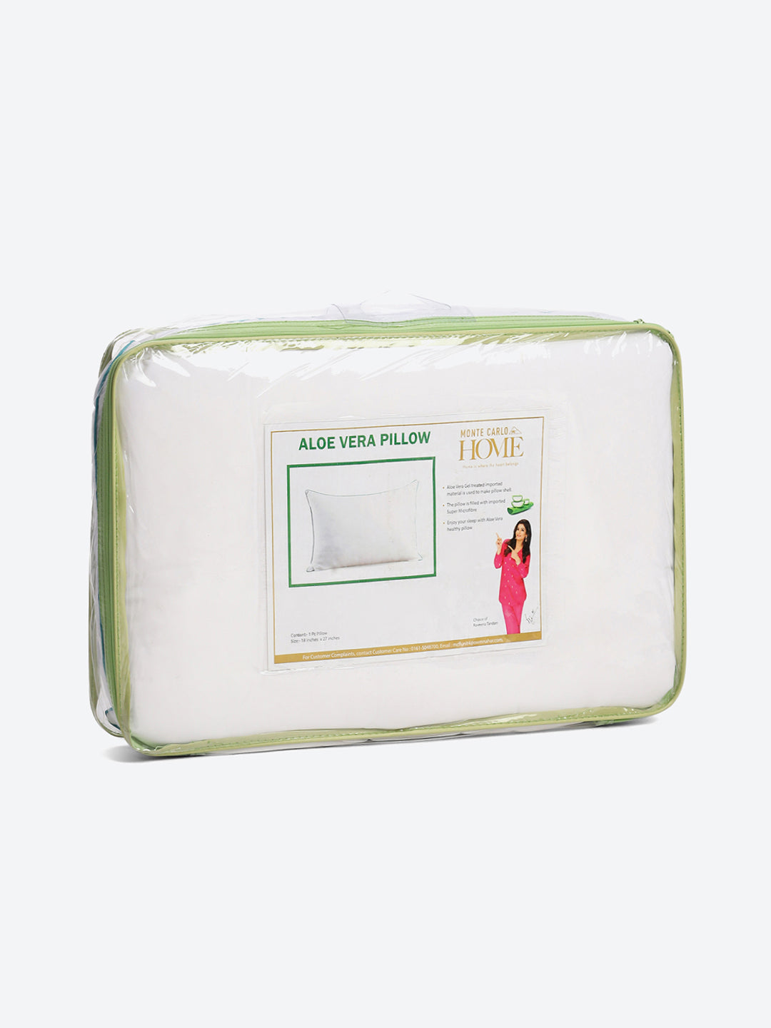 White Aloe Vera Gel Imported Fabric Pillow - PVC Pack