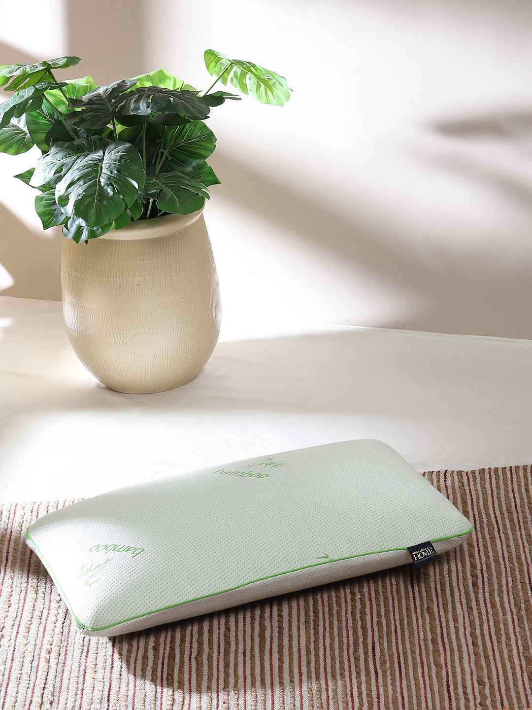 Light Green Printed Bamboo with Memory Foam Pillow