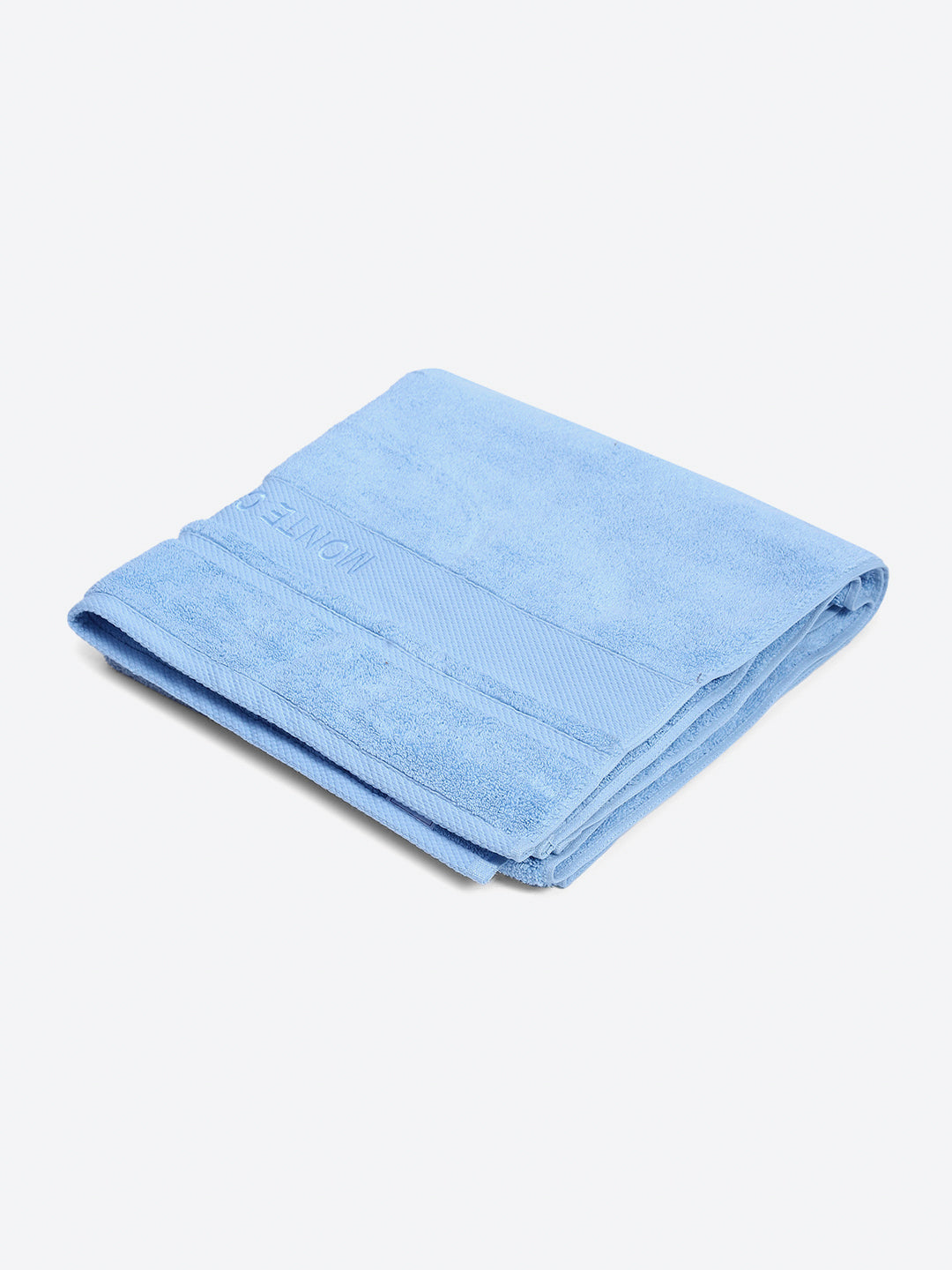 Sky Blue Cotton Solid 650 GSM Bath Towel (Eusapia)