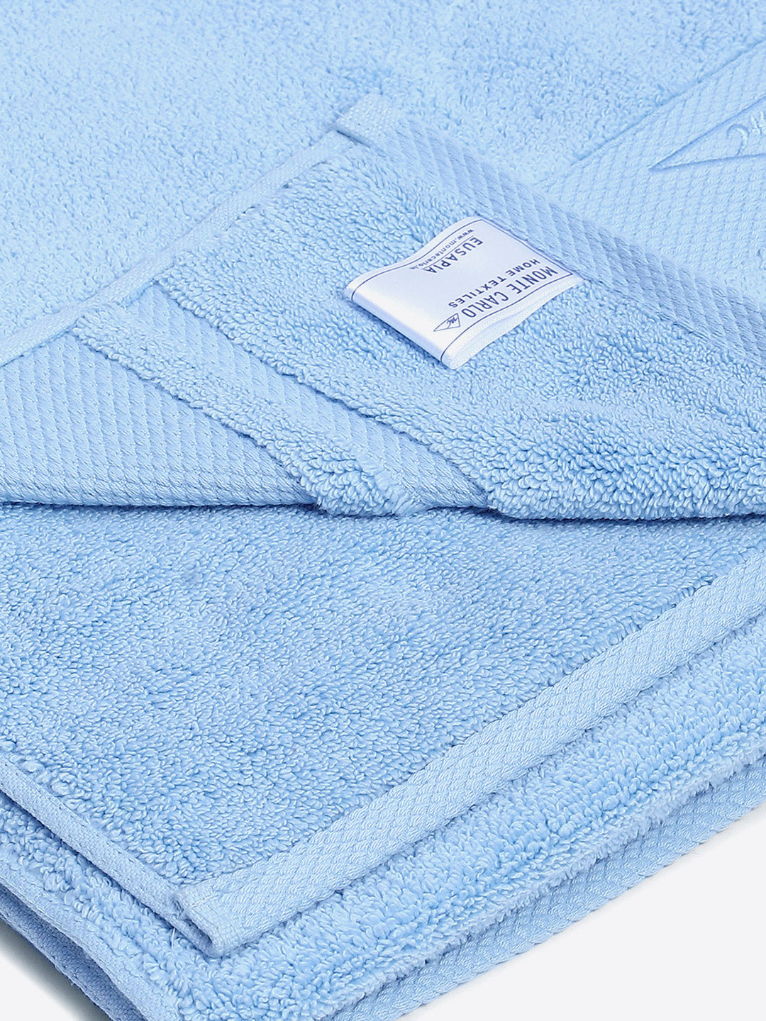 Sky Blue Cotton Solid 650 GSM Bath Towel (Eusapia)