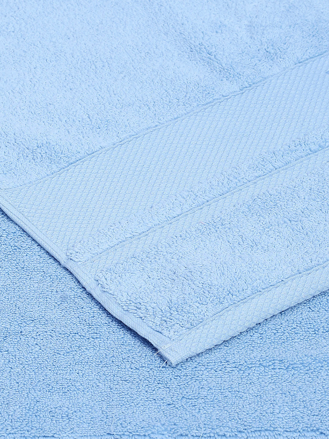 Sky Blue Cotton Solid 650 GSM Bath Towel (Eusapia)
