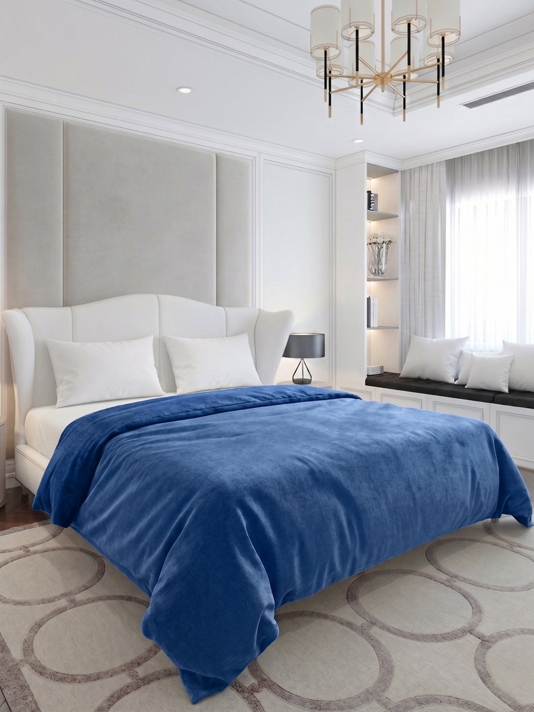 Double Bed 2 Ply 420 GSM Blanket for Winter (Comfort Layer), Weight 2.2 kg