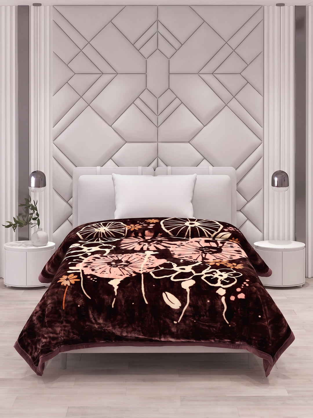 Printed Single Bed 2 Ply 850 GSM Blanket for Winter (Alaba), Weight 3 kg