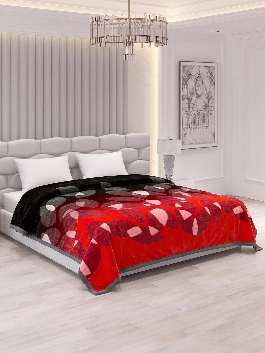 Printed Double Bed 2 Ply 800 GSM Blanket for Winter (Austin), Weight 4.2 kg