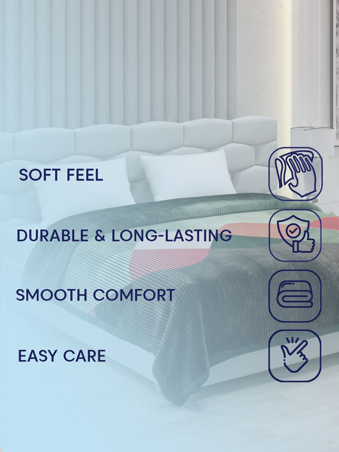 Printed Double Bed 2 Ply 800 GSM Blanket for Winter (Austin), Weight 4.2 kg
