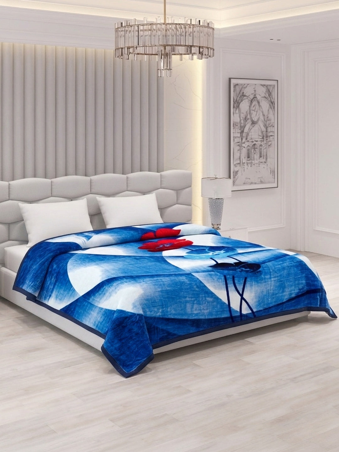 Printed Double Bed 2 Ply 800 GSM Blanket for Winter (Austin), Weight 4.2 kg