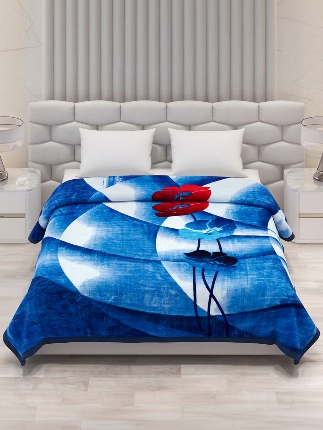 Printed Double Bed 2 Ply 800 GSM Blanket for Winter (Austin), Weight 4.2 kg