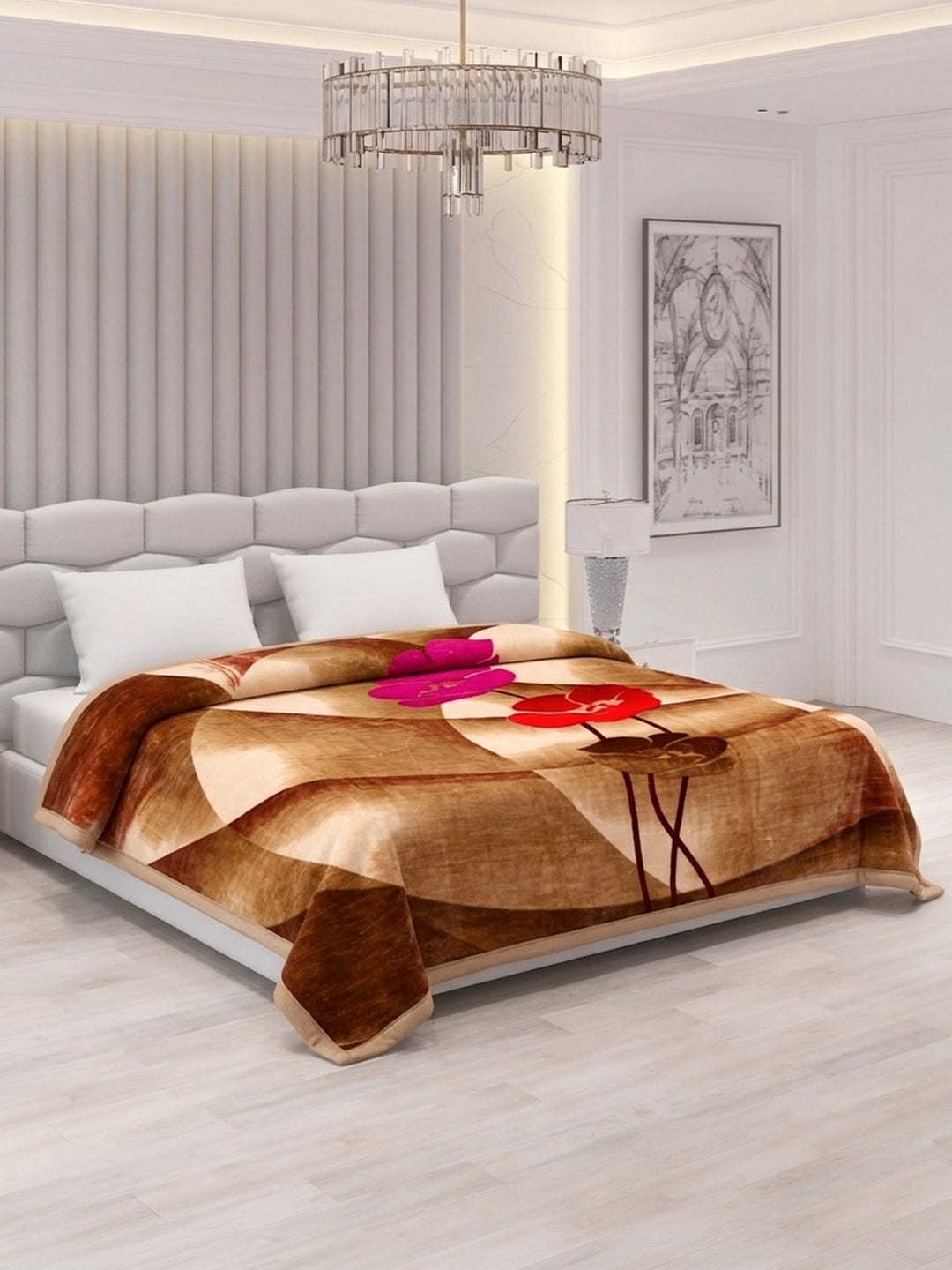 Printed Double Bed 2 Ply 800 GSM Blanket for Winter (Austin), Weight 4.2 kg