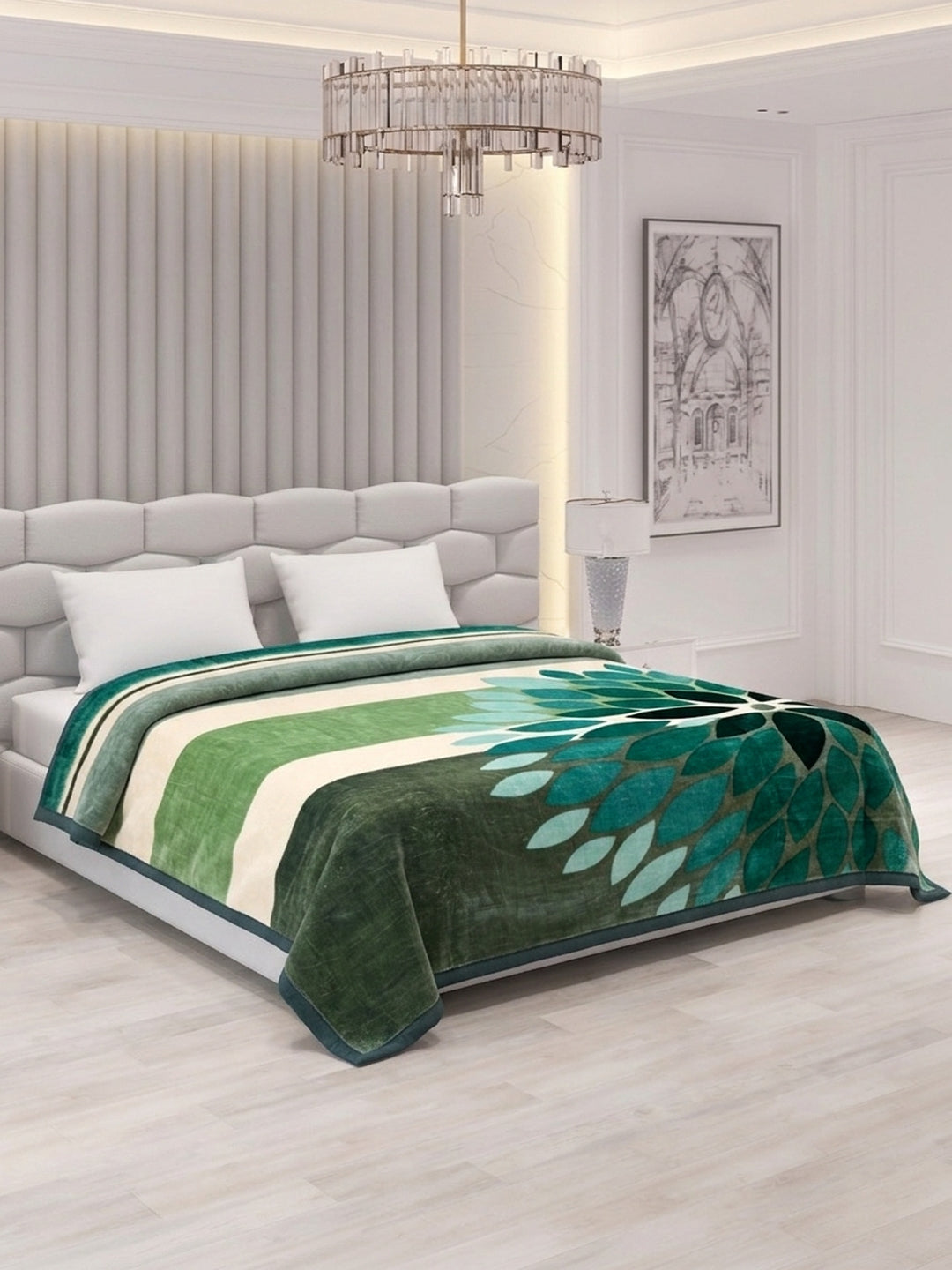 Printed Double Bed 2 Ply 800 GSM Blanket for Winter (Austin), Weight 4.2 kg