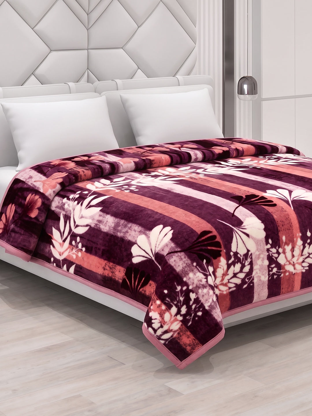 Printed Double Bed 1 Ply 600 GSM Blanket for Winter (Denny), Weight 3.2 kg