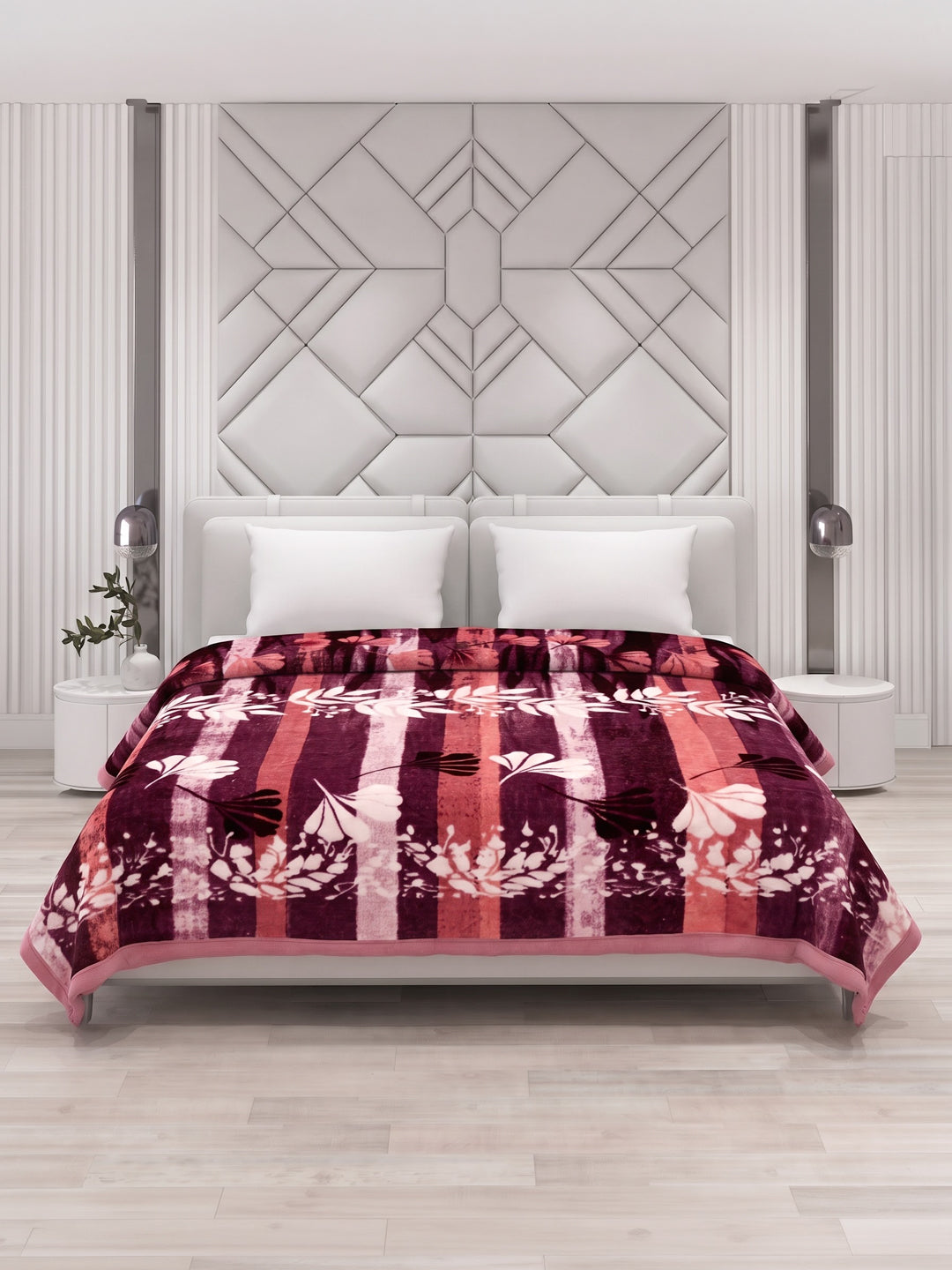 Printed Double Bed 1 Ply 600 GSM Blanket for Winter (Denny), Weight 3.2 kg