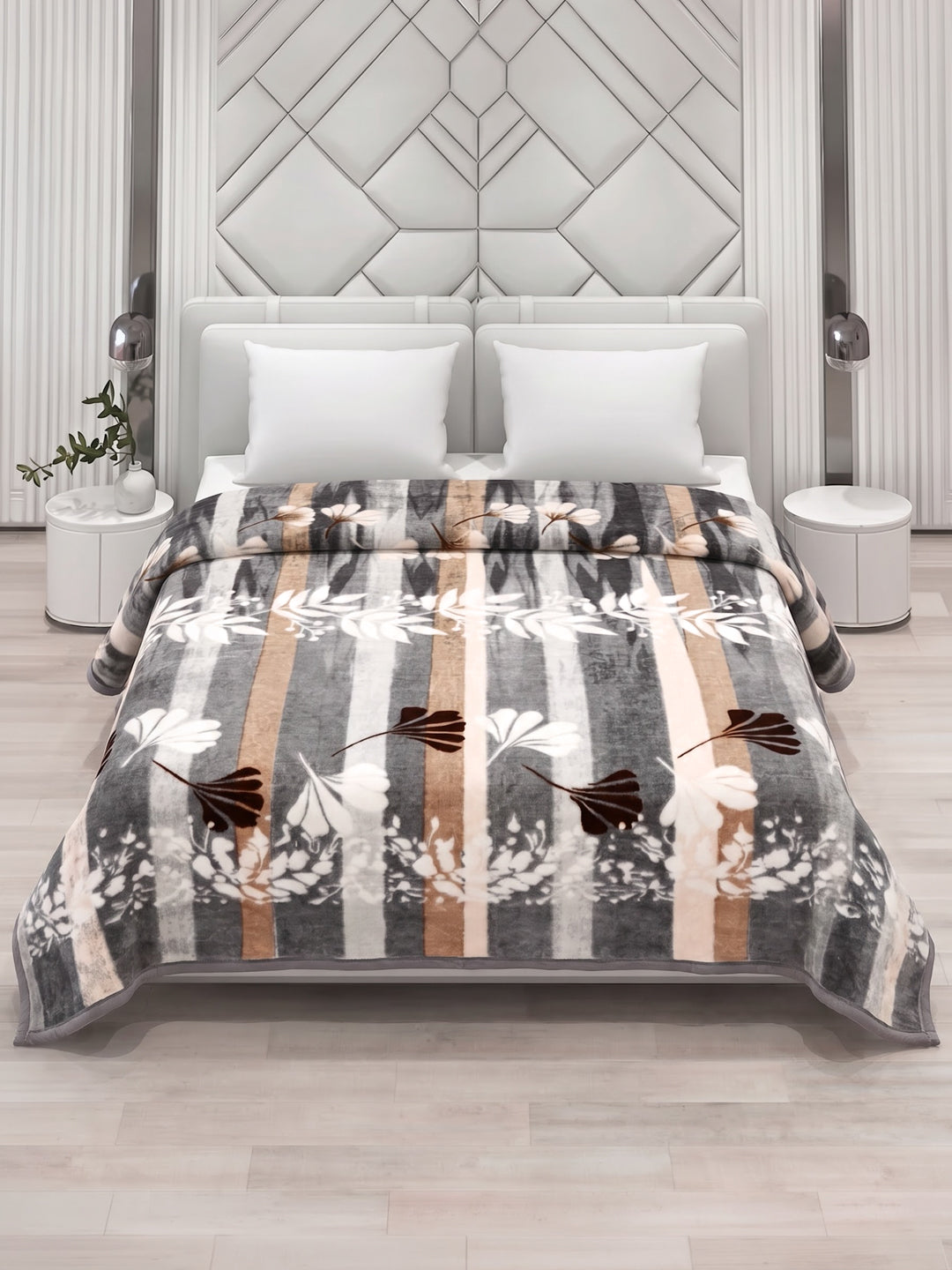 Printed Double Bed 1 Ply 600 GSM Blanket for Winter (Denny), Weight 3.2 kg