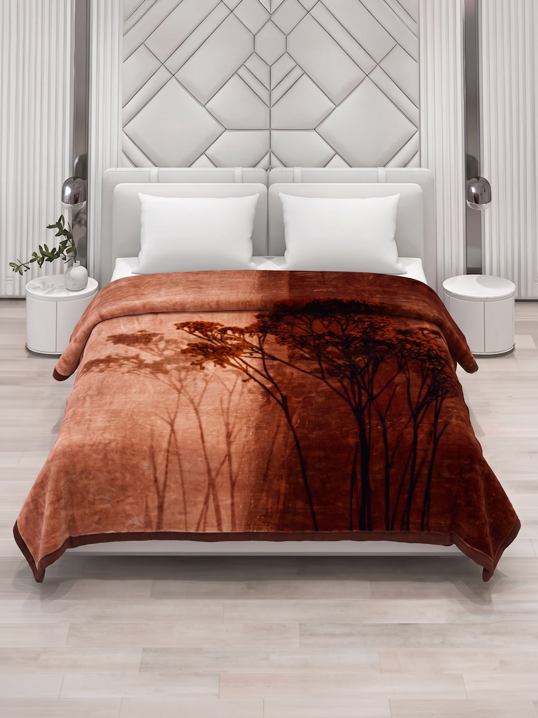 Printed Double Bed 1 Ply 600 GSM Blanket for Winter (Denny), Weight 3.2 kg