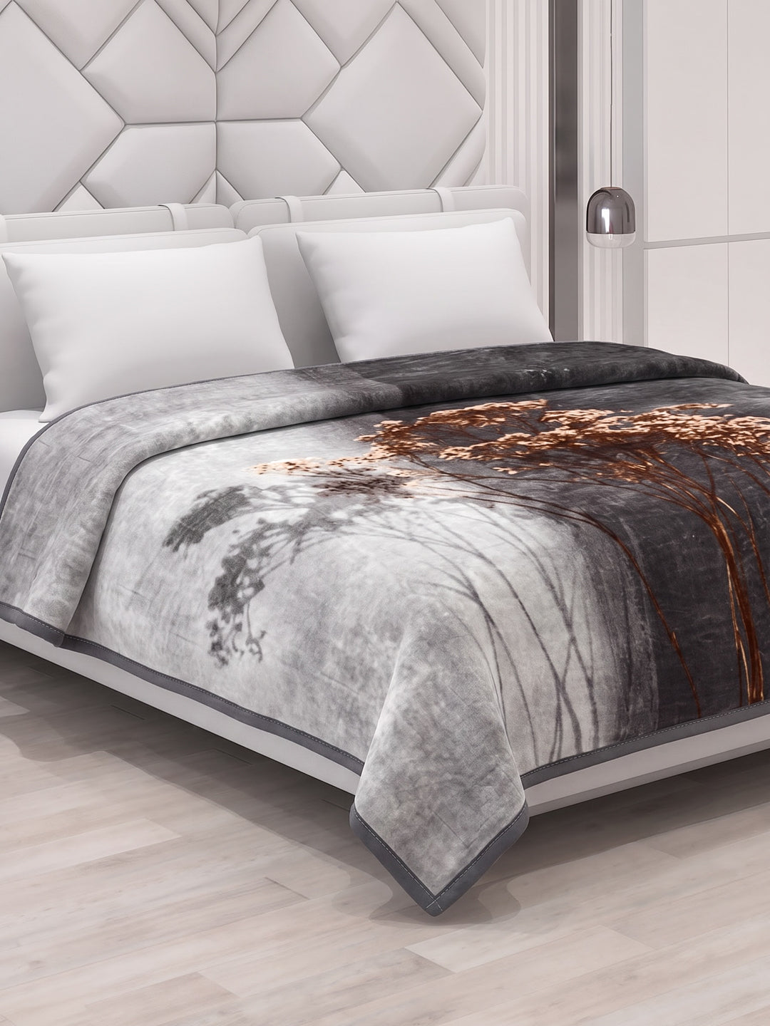 Printed Double Bed 1 Ply 600 GSM Blanket for Winter (Denny), Weight 3.2 kg