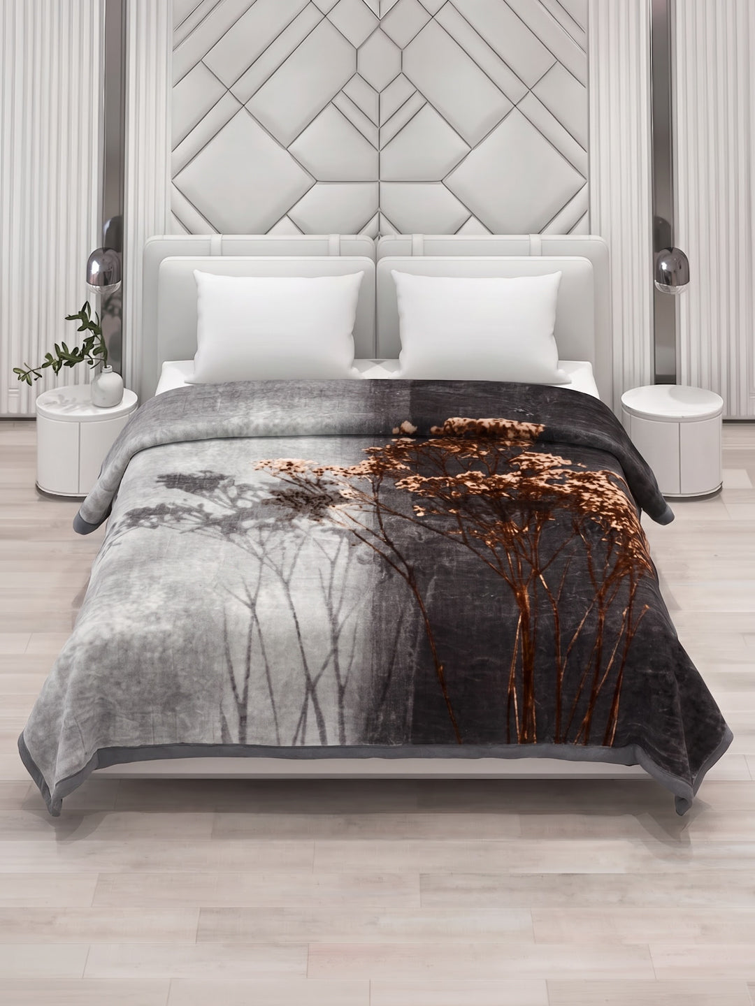 Printed Double Bed 1 Ply 600 GSM Blanket for Winter (Denny), Weight 3.2 kg