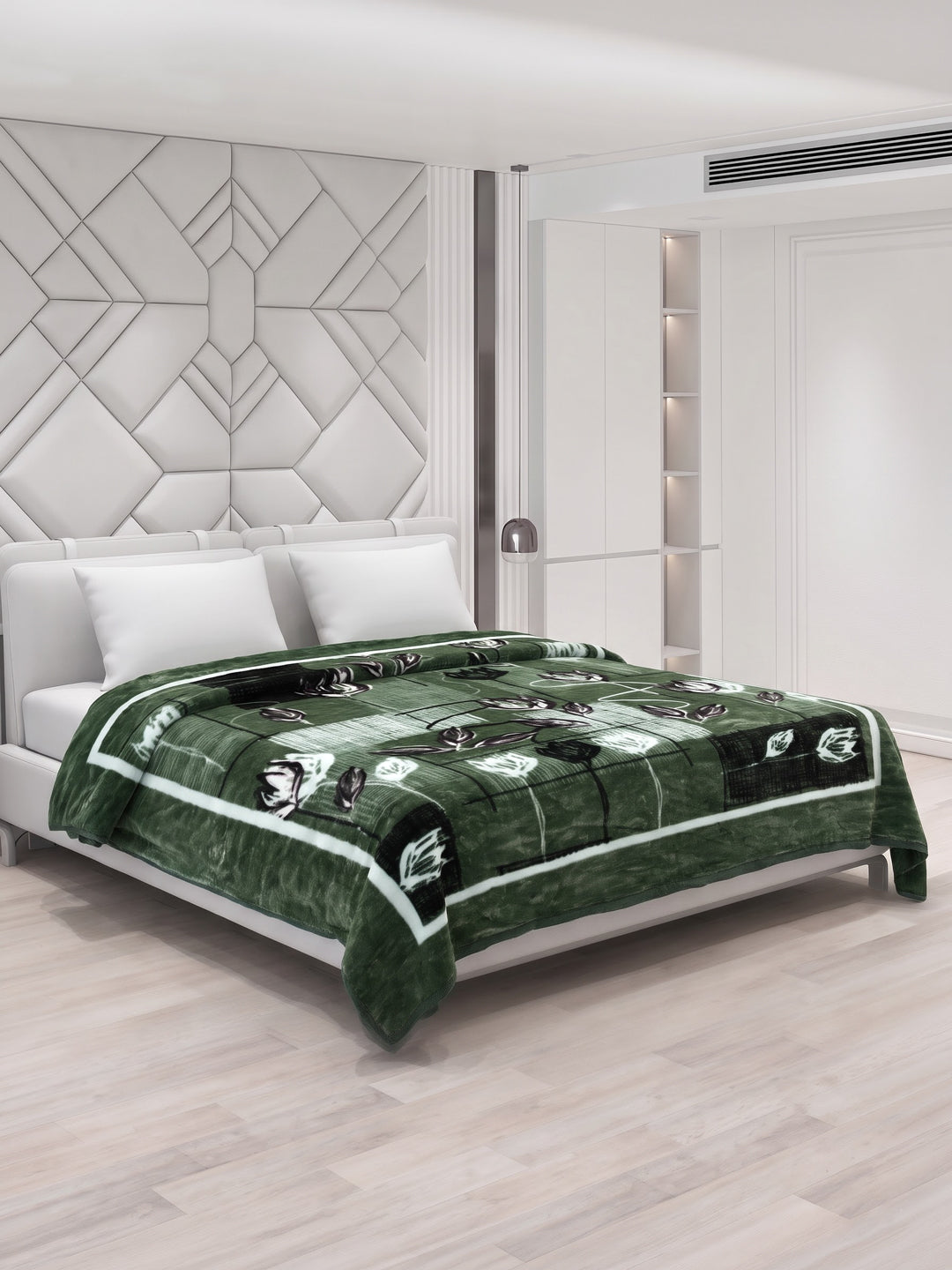 Printed Double Bed 1 Ply 600 GSM Blanket for Winter (Denny), Weight 3.2 kg