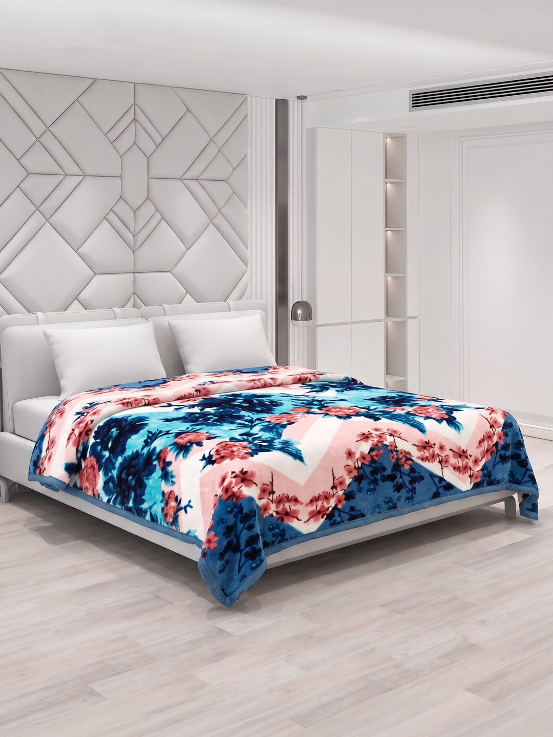 Printed Double Bed 1 Ply 600 GSM Blanket for Winter (Denny), Weight 3.2 kg