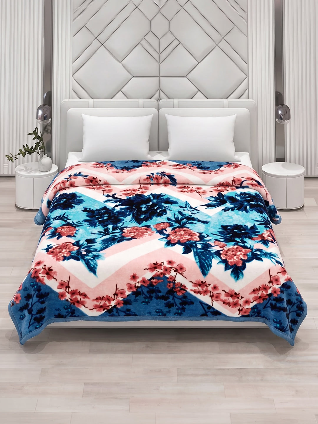 Printed Double Bed 1 Ply 600 GSM Blanket for Winter (Denny), Weight 3.2 kg