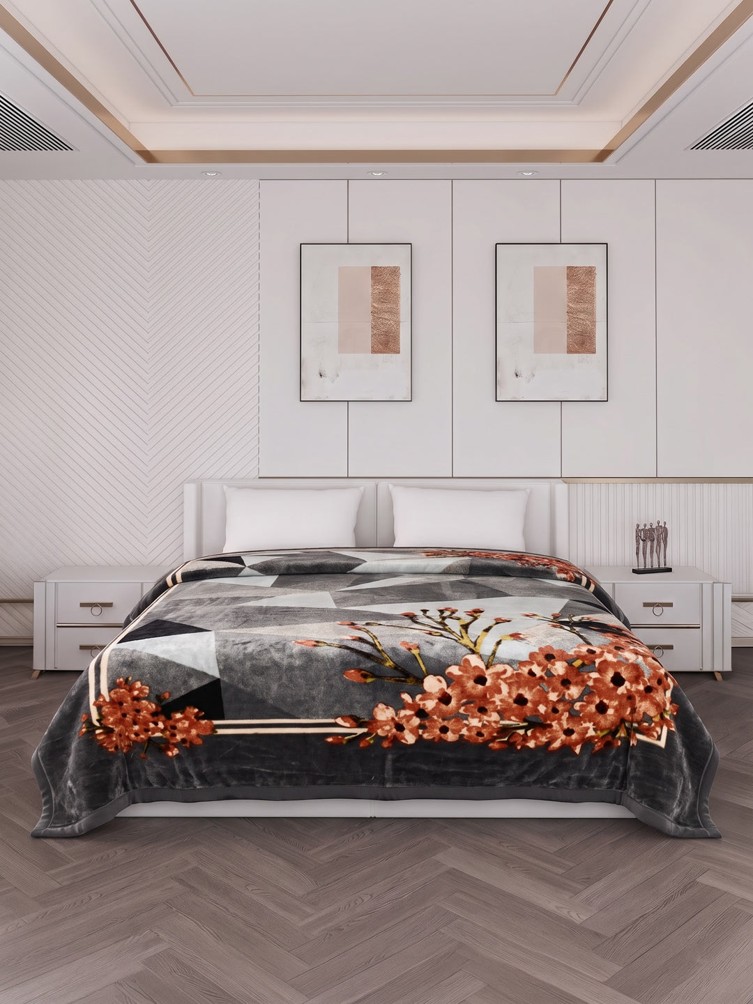 Printed Double Bed 2 Ply 1150 GSM Blanket for Winter (Edenberg), Weight 6.1 kg