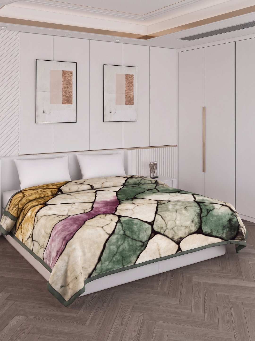 Printed Double Bed 2 Ply 1150 GSM Blanket for Winter (Edenberg), Weight 6.1 kg