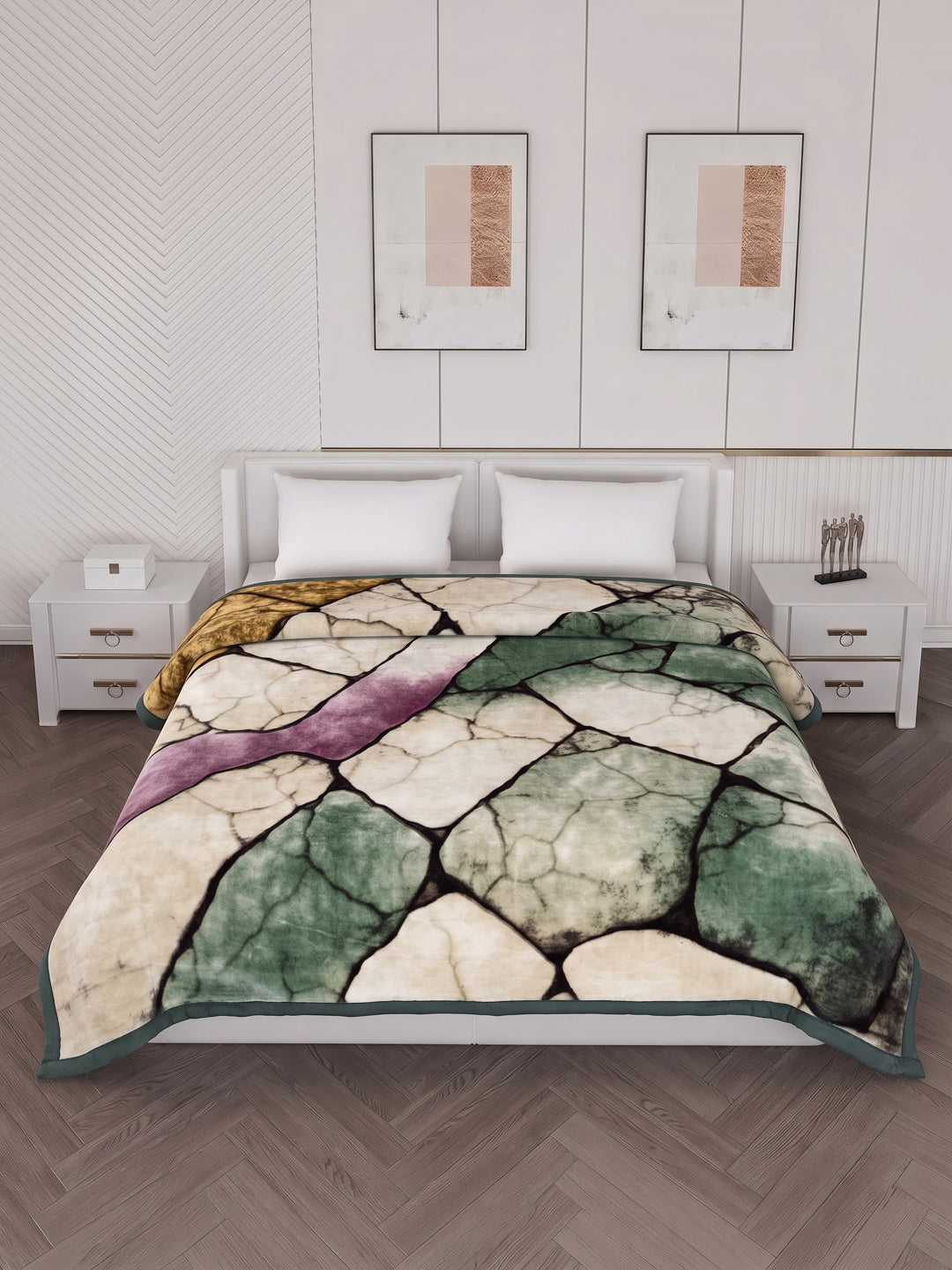 Printed Double Bed 2 Ply 1150 GSM Blanket for Winter (Edenberg), Weight 6.1 kg